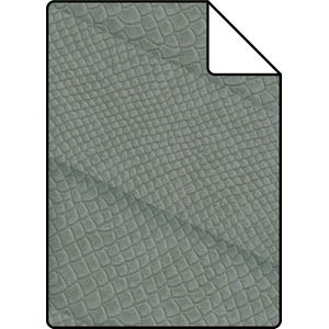 Proefstaal Origin Wallcoverings behang tegelmotief met slangenprint blauw grijs - 26,5 x 21 cm - 347791-S