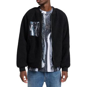 Carlo Colucci Heren Jas Zwart C8602/201 Teddy Bomber