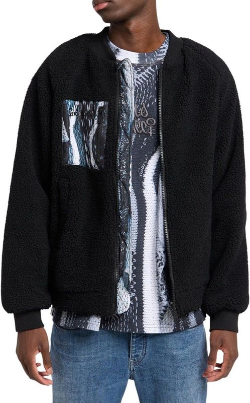 Carlo Colucci Heren Jas Zwart C8602/201 Teddy Bomber