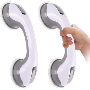 Handgreep douche voor senioren - handgreep met zuignap - badkamer greepstangen - ouderen letsel - witte as handgreep met zuignap