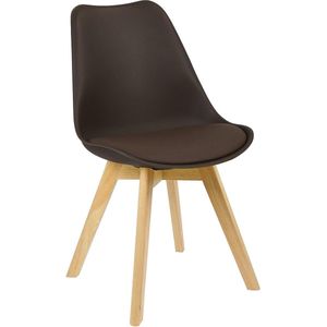 Rootz Eetkamerstoel - Ergonomische stoel - Stijlvolle zitting - Comfortabele schuimvulling - Duurzaam massief hout - Vloerbescherming - 48 cm x 40,5 cm x 82 cm