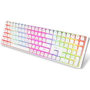 Sounix Gaming Toetsenbord - Mechanisch Qwerty Gaming Toetsenbord - 111 Keys - RGB Effect - US Qwerty - Wit