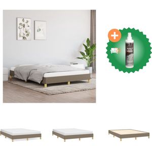 vidaXL Bedframe stof taupe 140x190 cm - Bed - Inclusief Reiniger