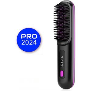 Stylo Brush Haarborstel Draadloos - Voor Haar - Keramisch - Stijlkam - Warmte Borstel - Krullen - Ionen Technologie - Brush - Elektrische Haarborstel - Stijltang - Stijlborstel - PRO VERSIE