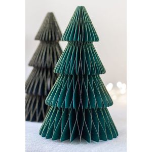 Honeycomb - Kerst decoratie - Groene Papieren Kerstboom - 30 cm - Groen - Gouden Rand - Magnetische Sluiting