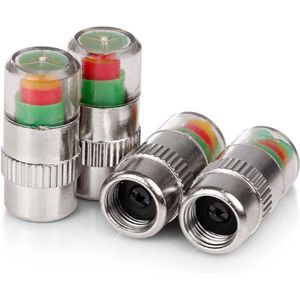 DW4Trading - Bandenspanning Indicators - Ventieldopjes Set van 4 Stuks - 2,4 Bar - Luchtdruk Meten