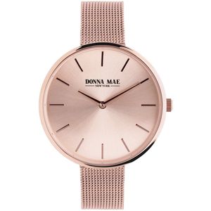 Lucardi Dames Donna Mae horloge mesh band rosé-kleurig - Horloge - Staal - Rosékleurig - 38 mm