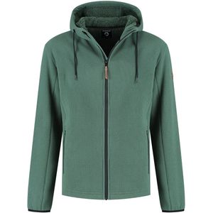 Travelin' Karlson Heren - Outdoorvest - Teddyfleece - Donkergroen