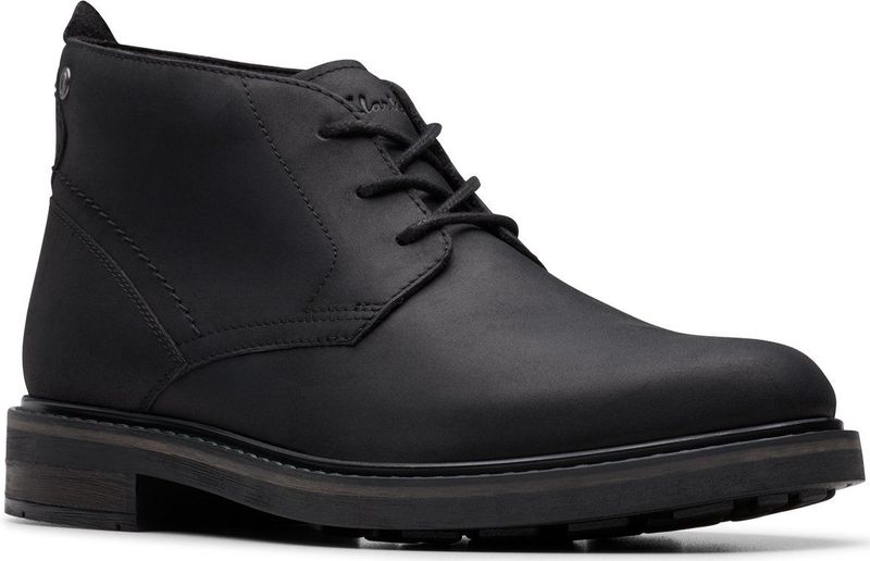 Clarks - Newford Mid Chukka - Leren Schoen - Zwart