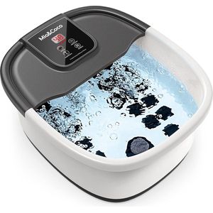 Voet Massager met Automatische Massage en Verwarming - Ontspannend Elektrisch Voetbad met Shiatsu, Druk en Kneedmodi, Vibratie en Bubbelfuncties