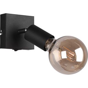 LED Wandspot - Torna Zuncka - E27 Fitting - Vierkant - Mat Zwart - Aluminium