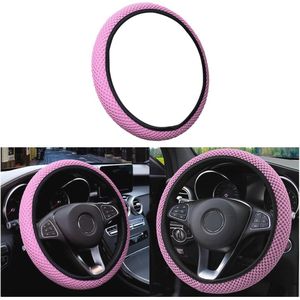 Universele Stuurhoes Voor Auto's - Antislip, Ademend, Hittebestendig, Comfortabel - Diameter 37-38 cm (Roze)