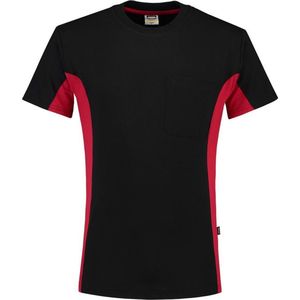 Tricorp bi-color t-shirt - Workwear - 102002 - zwart-rood - maat  S