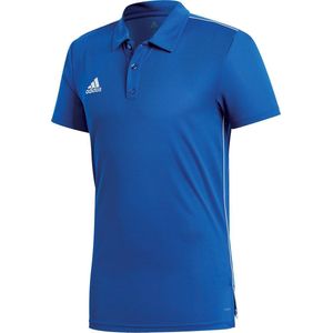 adidas Core 18 Polo Heren Sportpolo - Maat S  - Mannen - blauw/wit