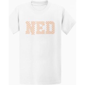 Nederland T-shirt – Oranje Leeuw – Unisex – Wit - Maat L