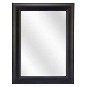 Spiegel met Ronde Houten Lijst - Zwart - 40 x 50 cm