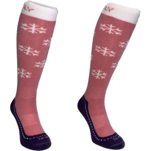 Hingly Skisokken Snowflake Roze 35-38