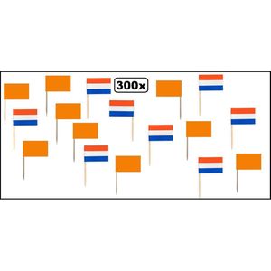 300x Cocktailprikker Mix Holland - EK voetbal Koningsdag landen festival party fun thema party fun food prikker kaas