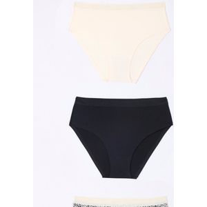 Damart - Set van 3 naadloze midislips - Dames - Beige - 38/40