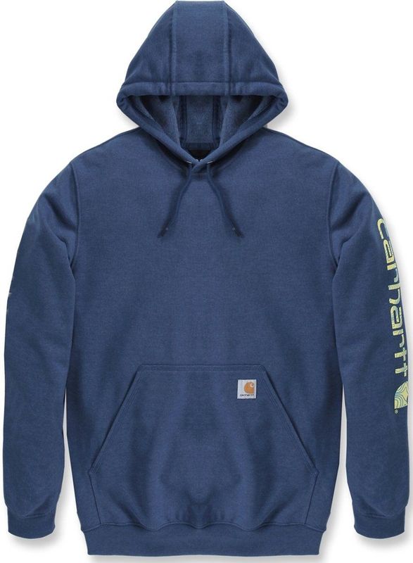 Carhartt - Hoodie - Deep Ocean Heather - Katoen/Polyester - Losse Pasvorm