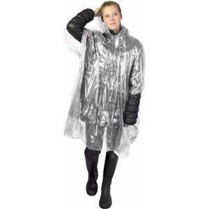 200x Wegwerp regenponcho transparant - Wegwerp poncho voor volwassenen