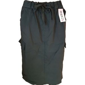 Dames cargo rok met aantrekkoord dennen groen plus size 42/48