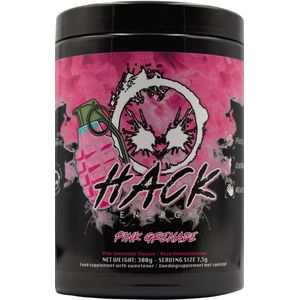 Hack Energy Pink Grenade - Gaming fuel - Suiker Vrij - Gaming Drink - Roze limonademaak - Bewezen Ingrediënten - 40 servings