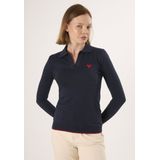 Felix Hardy - Gebreide Polo Trui - Navy - Polo Kraag - 100% Katoen