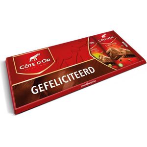 Gefeliciteerd!"" Mega Côte d'Or - 1KG Chocolade - Chocoladereep Cadeau