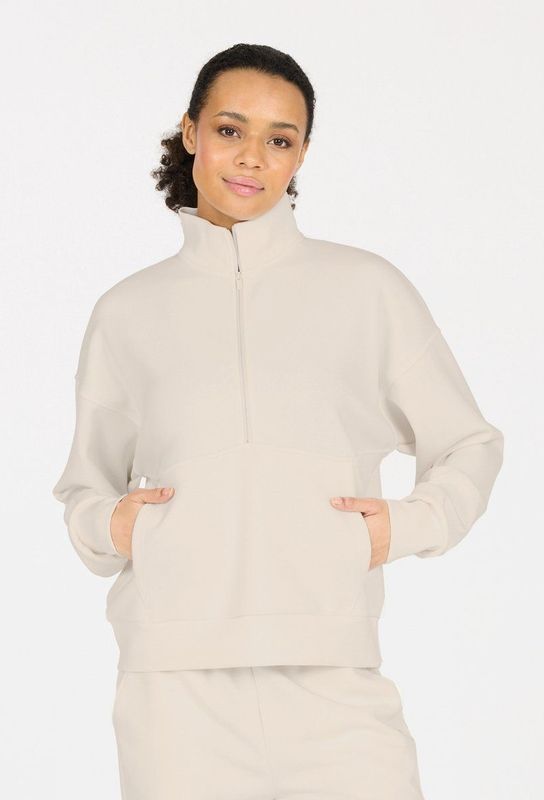 ATHLECIA Womens Jillnana Half Zip Trui (Dames |wit/beige)