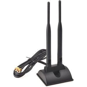 Dual-Band Wifi Antenne 2.4GHz en 5.8GHz - 6dBi Signaalversterker met Magnetische Basis en 3m Verlengkabel