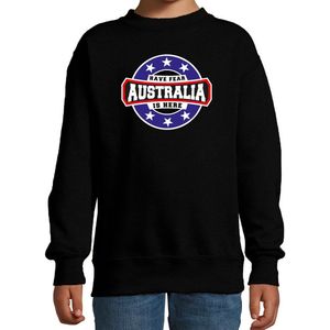 Have fear Australia is here sweater met sterren embleem in de kleuren van de Australische vlag - zwart - kids - Australie supporter / Australisch elftal fan trui / EK / WK / kleding 134/146