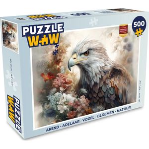 Puzzel Arend - Adelaar - Vogel - Bloemen - Natuur - Legpuzzel - Puzzel 500 stukjes