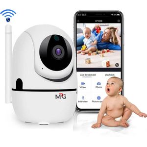 MPGoods® Smart Security Camera – Full HD – Pan/Tilt – Nachtzicht – Bewegingsdetectie – Tweerichtingsaudio – BabyCam & Huisdierencamera Modus communicatie