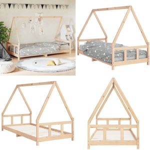 vidaXL Kinderbedframe 90x200 cm massief grenenhout - Kinderbedframe - Kinderbedframes - Kinderbed - Peuterbed