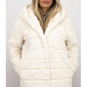 Gentile Bellini - Imitatie Bontjas - Wit - Lange Parka