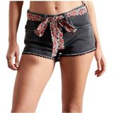 Superdry - Lace Hot - Korte Jeans - Zwart - 5 Pocket Ontwerp