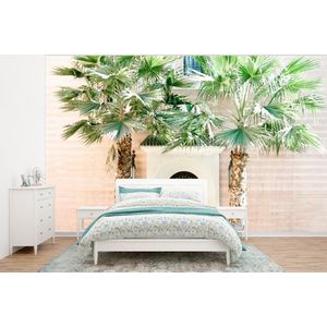 Deur - Marrakesh - Palmboom - Wit - Tropisch - Behangpapier