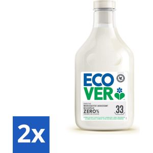 2 x Ecover - Wasverzachter Zero - Zonder geurstoffen - 1 liter - 33 wasbeurten - Wasverzachter - Wasverzachter Zonder Geur - Hypoallergeen - Biologisch Afbreekbaar - Plantaardige Ingrediënten