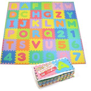 Puzzelmat XXL met 86 stukjes voor kinderen, antislip EVA - speelmat, aan elkaar te bevestigen inclusief randdelen 30 x 30 x 1 cm - kindertapijt, puzzel met cijfers en letters inclusief tas