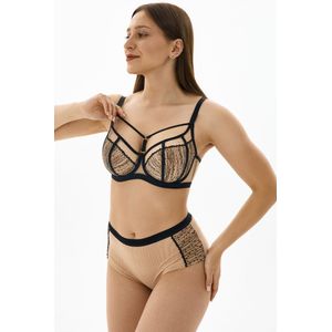MILENKA huid-zwarte balconette BH met beugel 85E