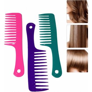 Brede Kam 13 Tanden - Styling Kam - Tooth Comb - Brede Haarkam - 3 Stuk