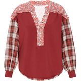 usha - FESTIVAL - Blouse - Bruin Rood Wit - Wijde Blouse