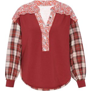 usha - FESTIVAL - Blouse - Bruin Rood Wit - Wijde Blouse