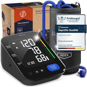 Equivera Bloeddrukmeter Bovenarm - Bloeddrukmeter Bovenarm - Bloeddrukmeter met Hartritmefunctie - Bloeddrukmeter - Blood Pressure Monitor - Bloeddrukmeter voor Thuisgebruik - Hartslagmeter - Onregelmatige Hartslag - Hartritmestoornissen Detectie