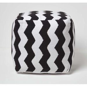 Homescapes Designer Kruk Poef Kubus Chevron - S