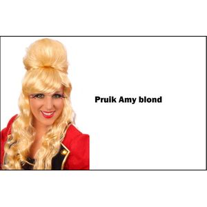 Pruik Ammy blond - festival thema feest verjaardag fun party disco muziek