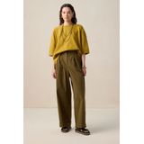 Sissy-Boy - Donkergroene mid waist poplin broek