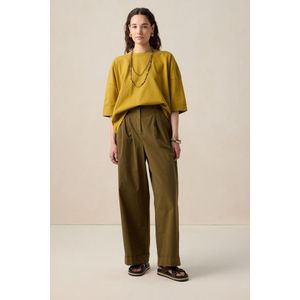 Sissy-Boy - Donkergroene mid waist poplin broek