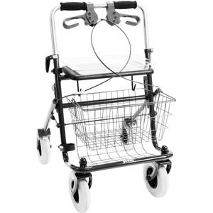 Premis - Provo - Rollator - 2de generatie - Duwbeugel - Dubbelzijdig geremd - Maximaal draagvermogen 120 kg - Metallic Zwart